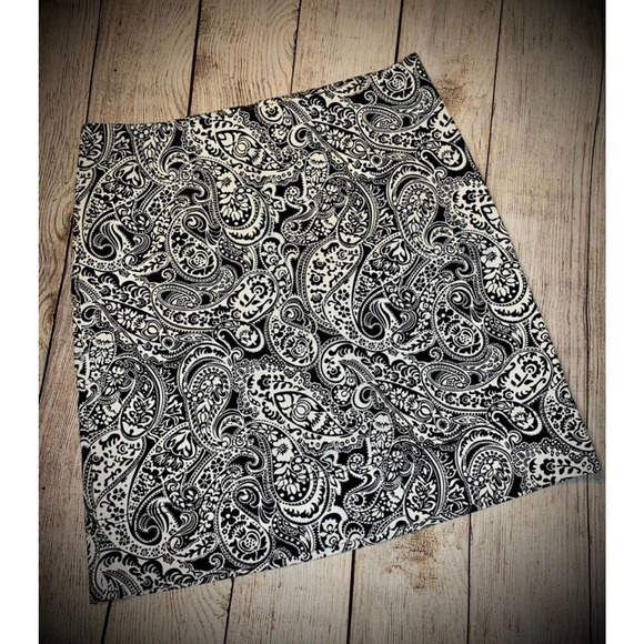 Talbots Size 6 Paisley Print Cotton Canvas Skirt - Excellent Condition - Picture 1 of 5
